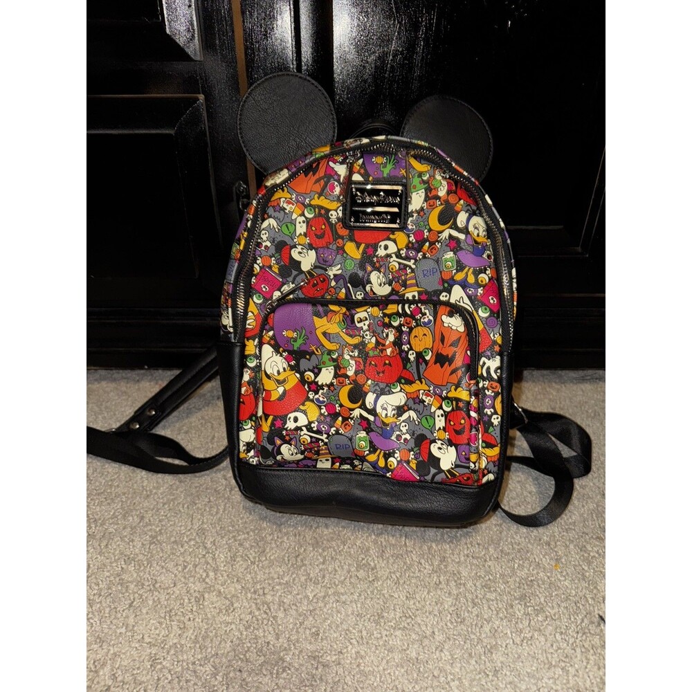 LOUNGEFLY Disney Parks MICKEY AND FRIENDS HALLOWEEN MINI BACKPACK NWT Donald